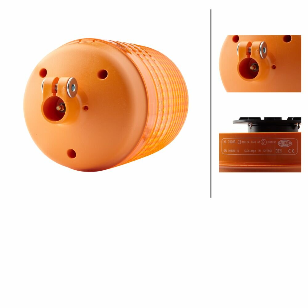 HELLA KL7000 12V gelbe Rundumleuchte | Rohrstutzen