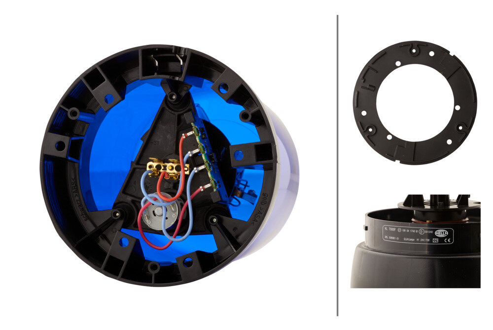 HELLA KL7000 24V blaue Rundumleuchte | Aufbau