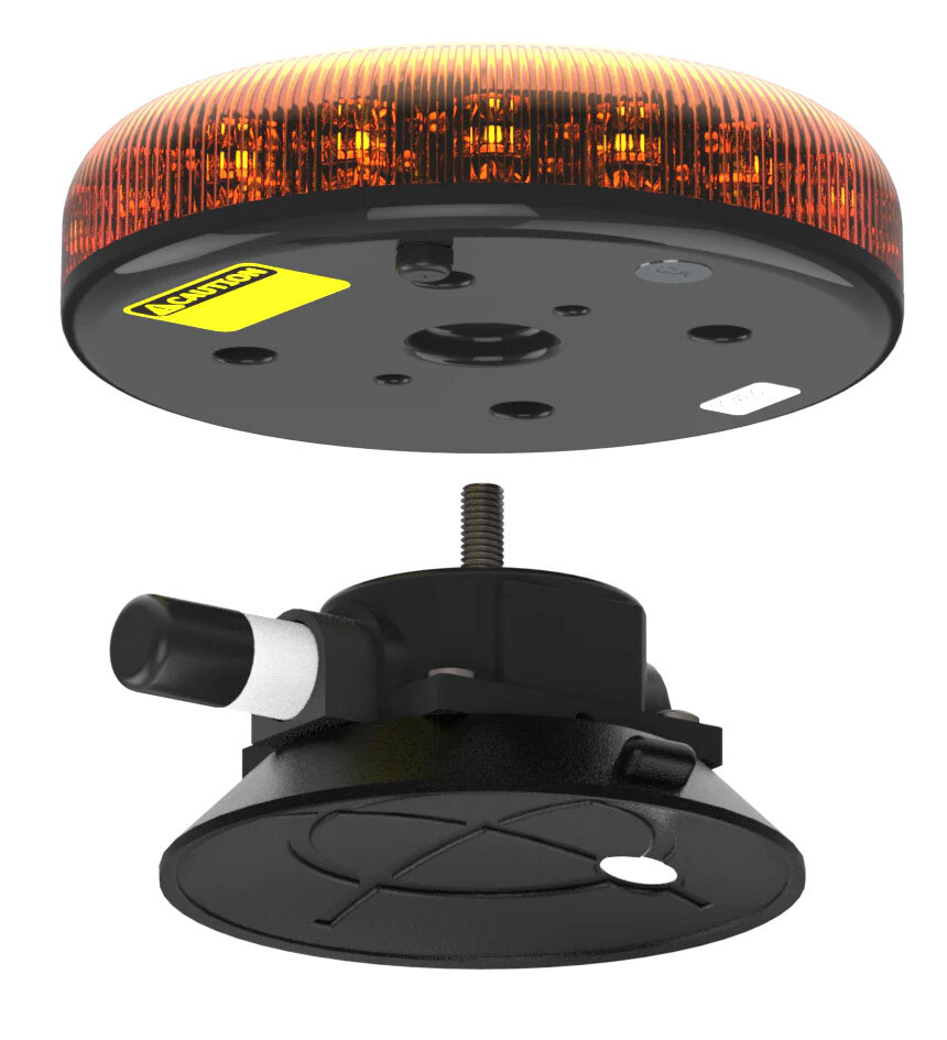 Redtronic Tornado B47 LED-Rundumleuchte Gelb | Saugnapf