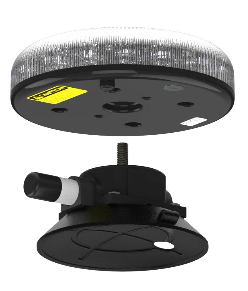 Redtronic Tornado B47 LED-Rundumleuchte Gelb | Klare Linse mit Saugnapf