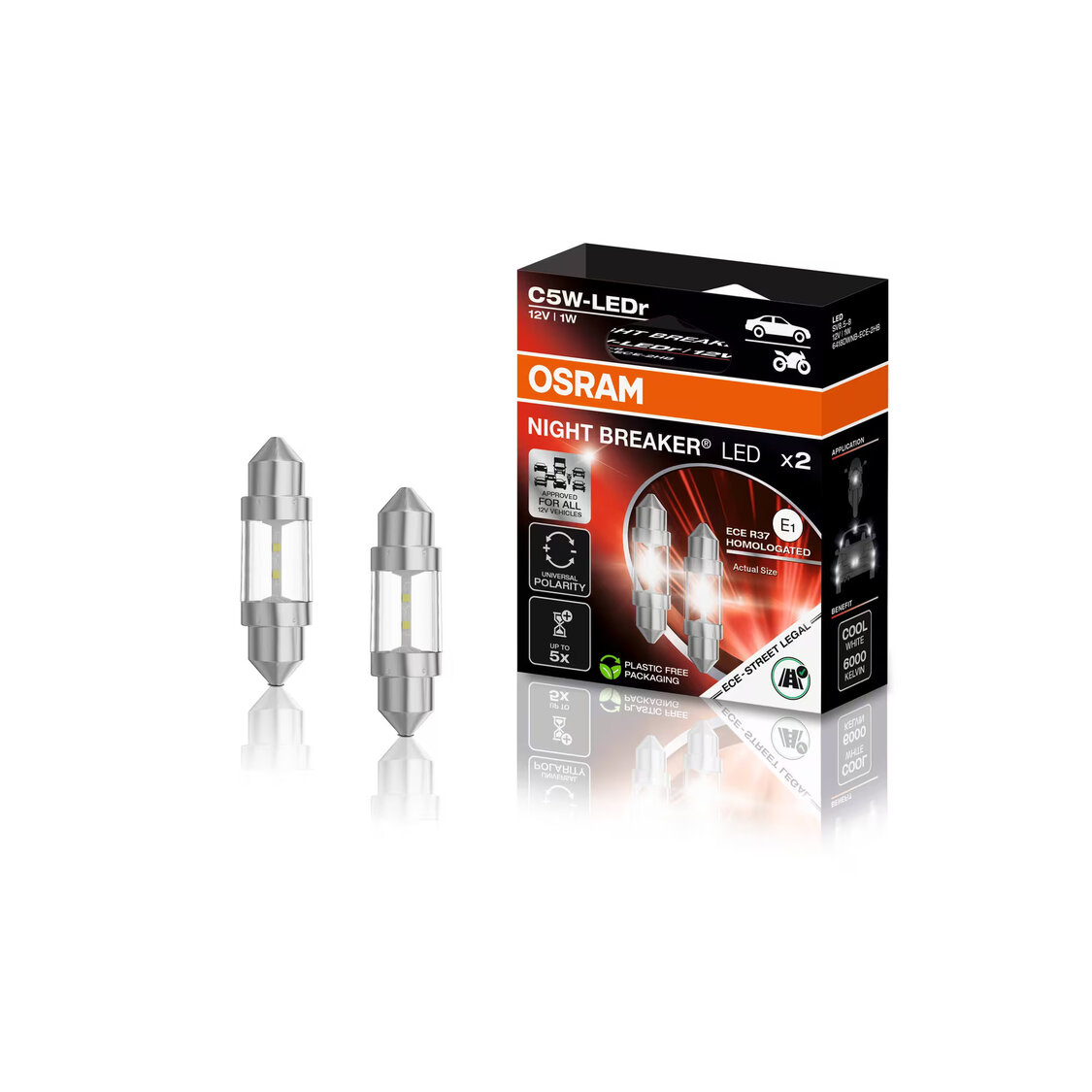 OSRAM NIGHT BREAKER LED C5W ECE SV8.5-8 LED-Innenraumlampe | 6000K