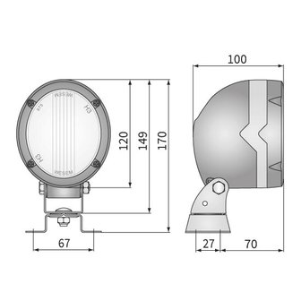 Wesem Halogen H3 Arbeitsscheinwerfer &Oslash;104x107