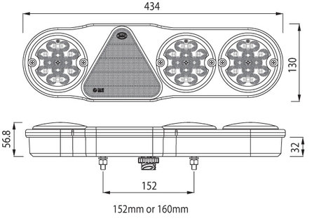 Dasteri LED R&uuml;ckleuchte 4 Funktionen