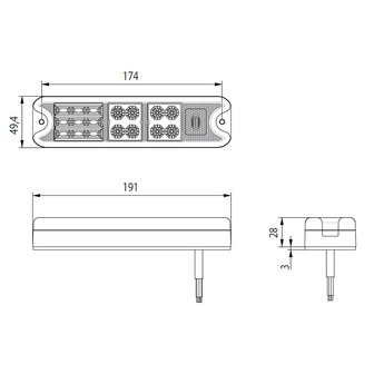Dasteri LED R&uuml;ckleucht 2-Funktionen