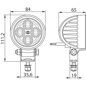 Dasteri LED-R&uuml;ckfahrlampe rund 10-30V