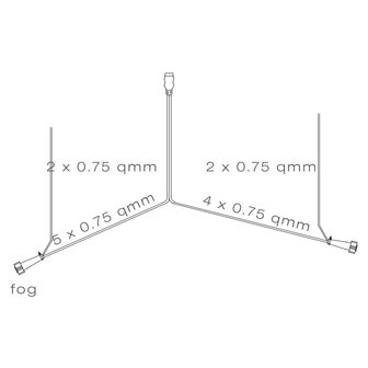 Asp&ouml;ck Kabelbaum 13-poliger Stecker 6m + 2x Abzweigstecker