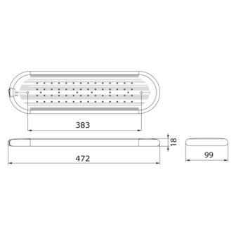 Dasteri LED Innenleuchte 35cm 12-24V white+blue