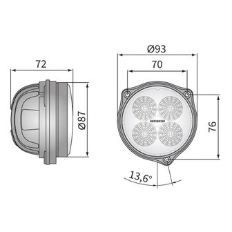 Wesem LED Breitstrahler 1500LM + Kabel + FF Lichtscheibe