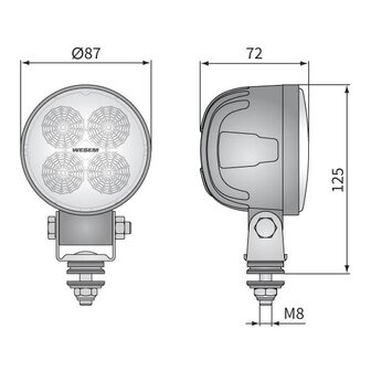 Wesem LED Fernscheinwerfer 2000LM + AMP-Superseal