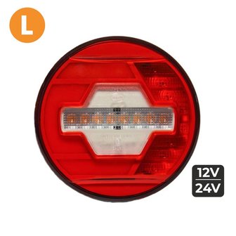 Dasteri LED R&uuml;ckleuchte Links &Oslash;140mm + Dynamischerer Blinker