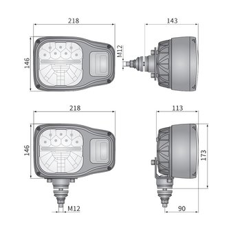Wesem LED Hauptscheinwerfer mit Blinker AMP Superseal Rechts K7