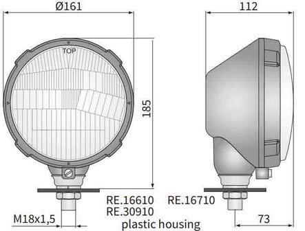 Wesem Hauptscheinwerfer H4 &Oslash;161x112