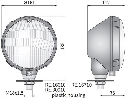 Wesem Hauptscheinwerfer H4 &Oslash;161x112 mm Rechts