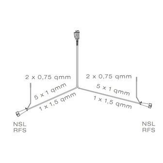 Asp&ouml;ck Kabelbaum 13-Poliger Stecker 12m + 2x abzweig DC 20cm