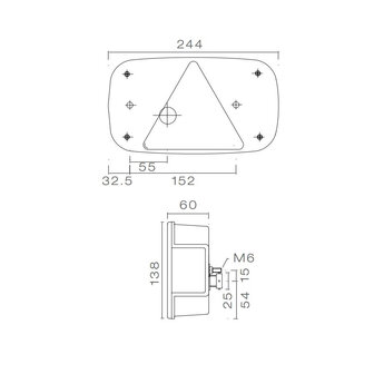 Asp&ouml;ck Multipoint III R&uuml;ckleuchte Links + Positionsleuchte Orange