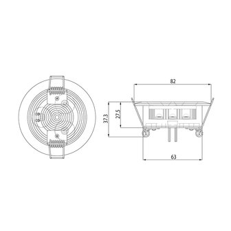 Dasteri LED Innenleuchte Einbau 3-Leds