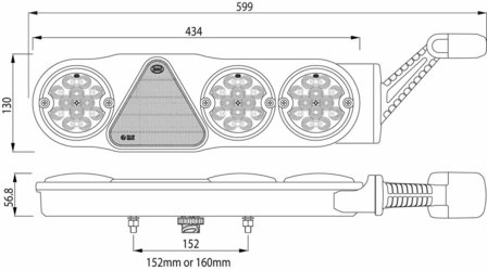 Dasteri Led R&uuml;ckleuchte 5 Funktionen Links