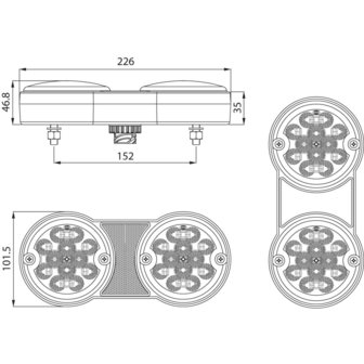 Dasteri Led R&uuml;ckleuchte 4 Funktionen Links