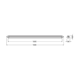 Ledvance 55W/6500K 150cm | Ersetzt 2x58W