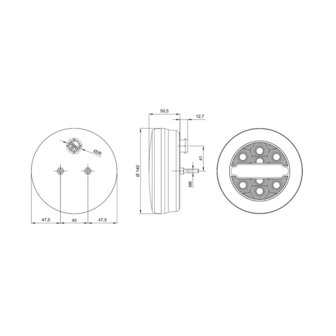 Fristom FT-113 Y LED R&uuml;ckleuchte 3-Funktionen 5-pins Bajonet