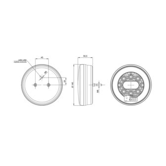 Fristom FT-110 Neon-look LED R&uuml;ckleuchte 3-Funktionen Kabel