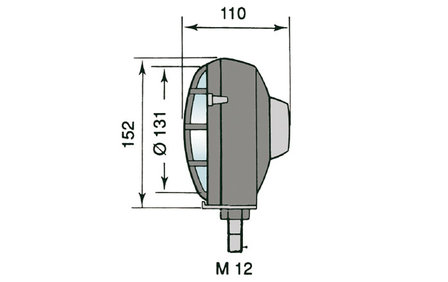 Halogeen Koplamp R2 Rond Opbouw