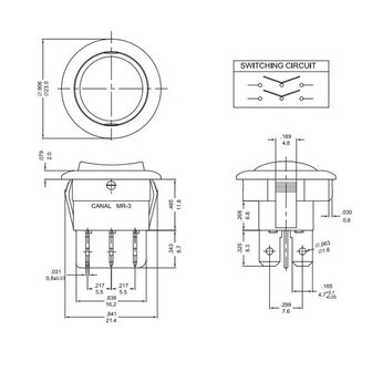 Einbau momentaner Schalter Rund 250V 10A An-Aus