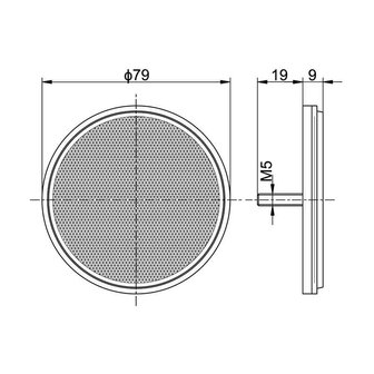 Horpol Reflektor Rund M5 Bolz &Oslash;79mm Rot