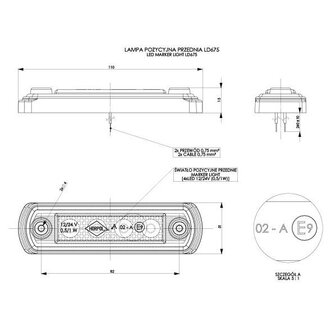 Horpol LED Postionsleuchte Wei&szlig; Flache Montage 4 LEDS LD-675