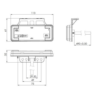 Horpol LED Positionsleuchte Wei&szlig; 12-24V NEON-look LD 2519