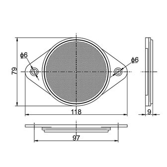 Horpol Reflektor Rund 2 Bolzen &Oslash;79mm Wei&szlig;