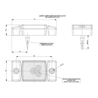 Horpol LED Postionsleuchte Orange Eckig LD-141