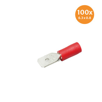 Flachsteck Isoliert Rot (6,3x0,8mm) 100 St&uuml;ck