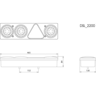 Dasteri Led R&uuml;ckleuchte 6 Funktionen Links