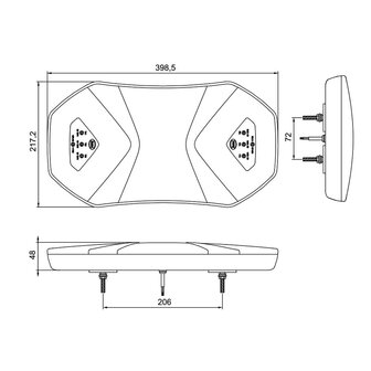 Dasteri Led Warnbalk LB-500 Rot