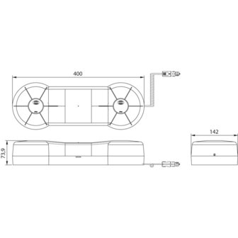 Dasteri Led mini Warnbalk Magnet Rot