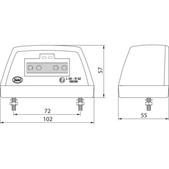 Dasteri LED Kennzeichenbeleuchtung Schwarz 24V