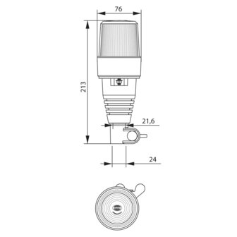 Dasteri Blaue Led Warnleuchte mit Flexibele DIN Halter