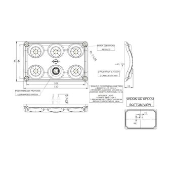 Horpol LED Innenleuchte Wei&szlig;/Rot dimmbar + Schalter LWD 2157