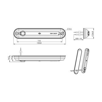 Horpol LED Innenleuchte + Schalter 12-24V Warmwei&szlig; LWD 2528