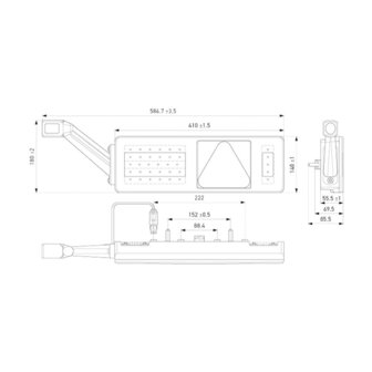 Hella LED R&uuml;cklicht 24V rechts 6-Lichtfunktionen | 2VP 340 970-547