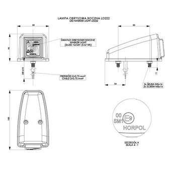 Horpol LED Toplamp Orange Eckig LD-222