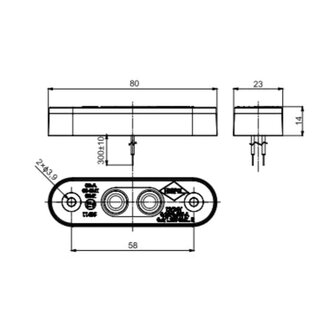 Horpol LED Postionsleuchte Wei&szlig; Oval Flache Montage LD-956