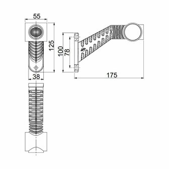 Horpol LED Begrenzungsleuchte 3-Funktionen Schr&auml;g Lang R