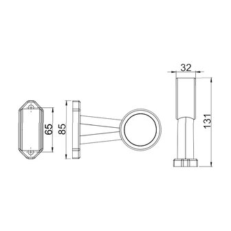 Horpol LED Begrenzungsleuchte 2-Funktionen Universal