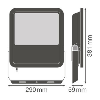 Ledvance 125W LED Fluter 230V Schwarz 4000K Neutralwei&szlig;