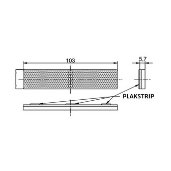 Horpol Reflektor Rechteckig mit Klebestreifen 103x21mm Orange