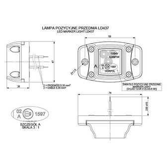 Horpol LED Postionsleuchte Wei&szlig; Klein LD-437