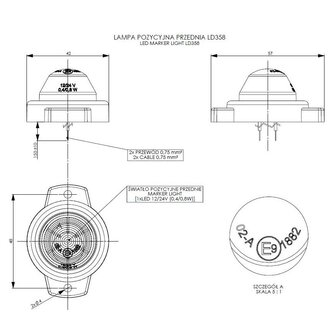 Horpol LED Postionsleuchte Wei&szlig; Rund LD-358