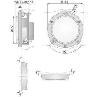 Wesem Rallye Nebelscheinwerfer &Oslash;122mm + Halogen Lampe